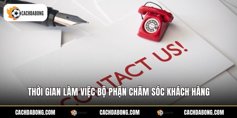 Thời gian làm việc bộ phận chăm sóc khách hàng